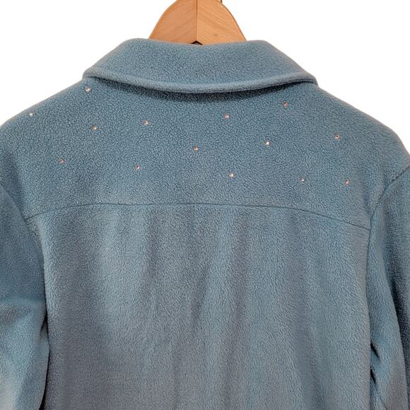 The Quacker Factory Womens Sparkle & Shine Zip Front Fleece Jacket A32787 Medium - Picture 6 of 10